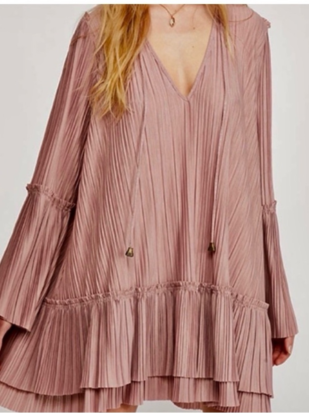 Free People Can’t Help It Pleated Swing Dress